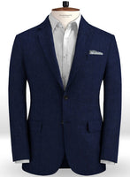 Solbiati Dark Blue Linen Jacket - StudioSuits