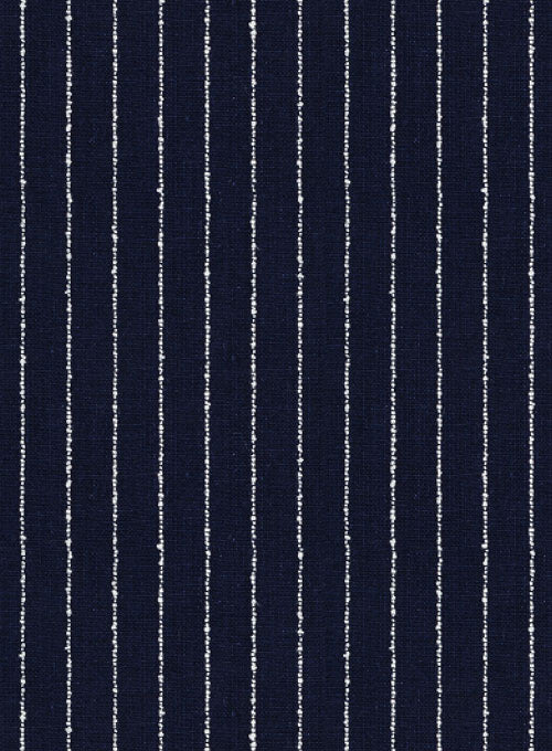 Solbiati Dark Blue Stripes Linen Pants - StudioSuits