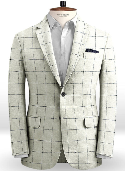 Solbiati Graf White Linen Jacket - StudioSuits