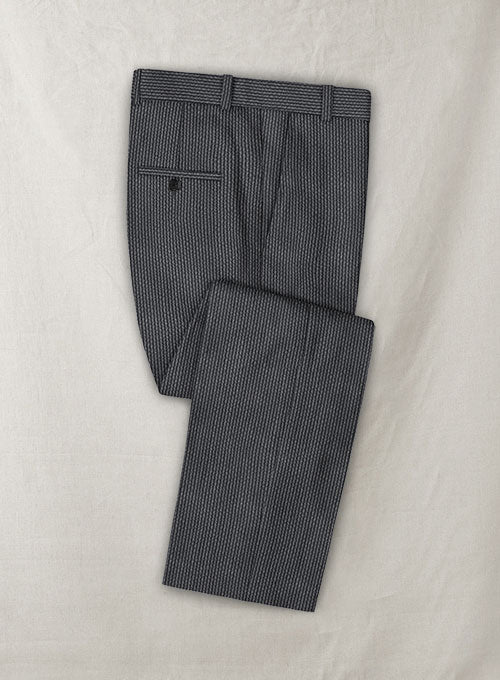 Solbiati Gray Blue Seersucker Pants - StudioSuits