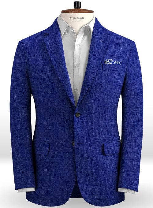 Solbiati Ink Blue Linen Jacket - StudioSuits