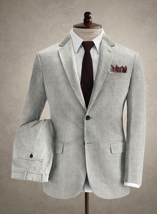 Solbiati Light Gray Corduroy Suit - StudioSuits