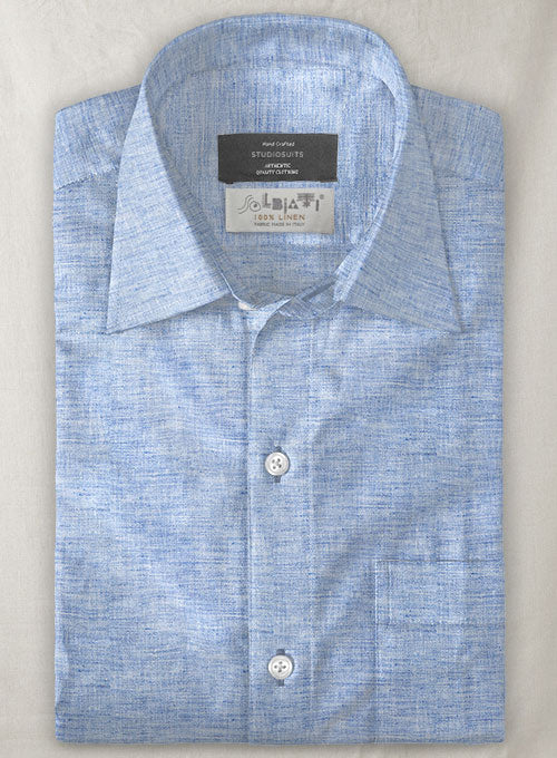 Solbiati Light Blue Linen Shirt