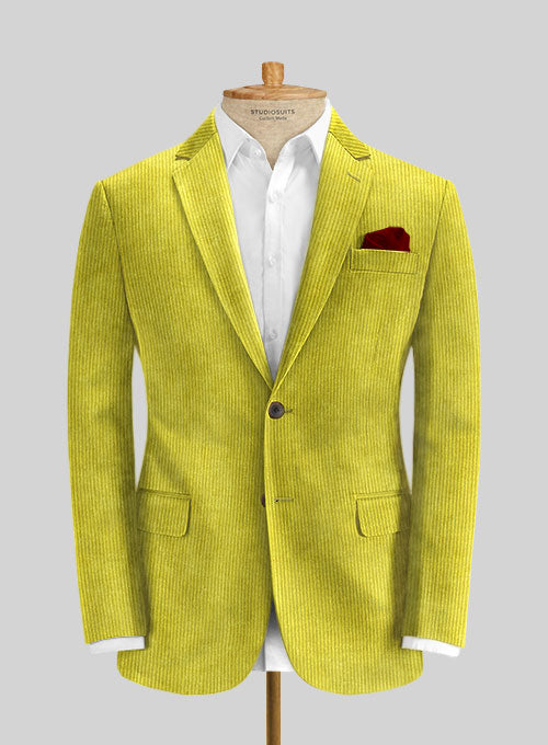 Solbiati Lime Green Corduroy Jacket - StudioSuits