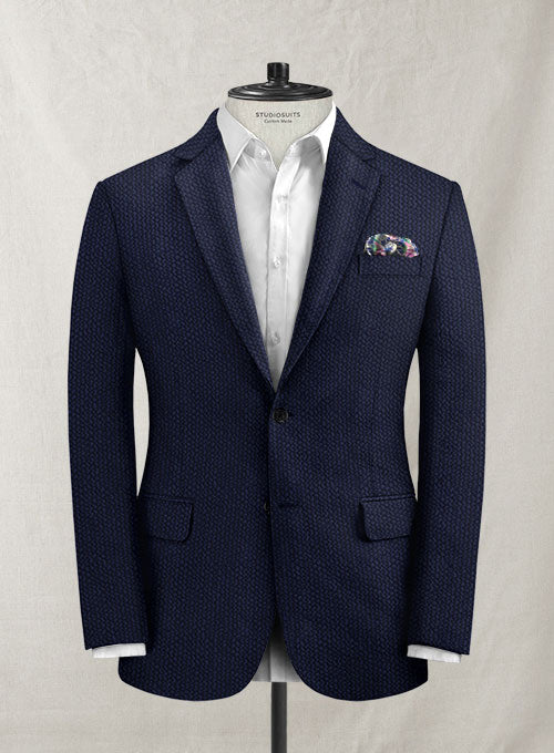 Solbiati Navy Blue Seersucker Jacket - StudioSuits