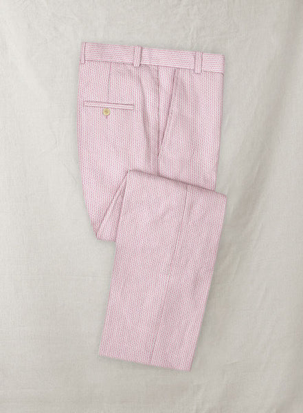 【コットンリネン】Berluti　Slacks Pants　薄ピンク　46　春夏 Tailored-Fit Linen-Blend Herringbone Suit Trouser | Banana