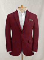 Solbiati Wine Checks Seersucker Jacket - StudioSuits