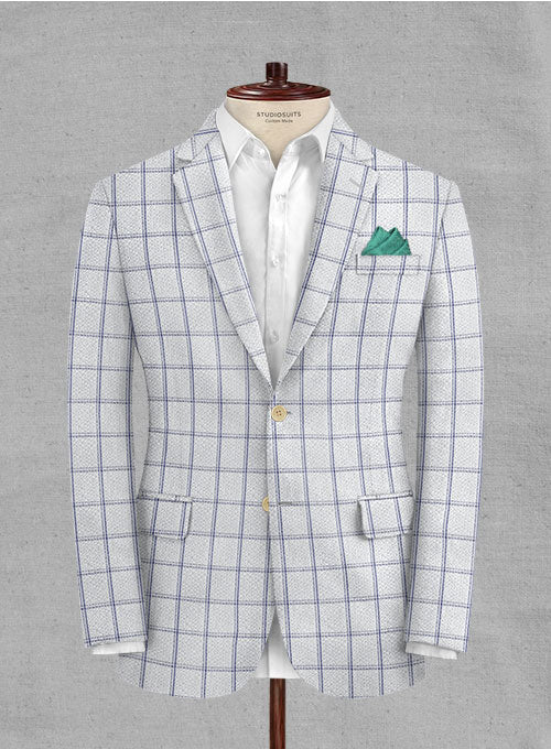 Solbiati White Checks Seersucker Jacket - StudioSuits