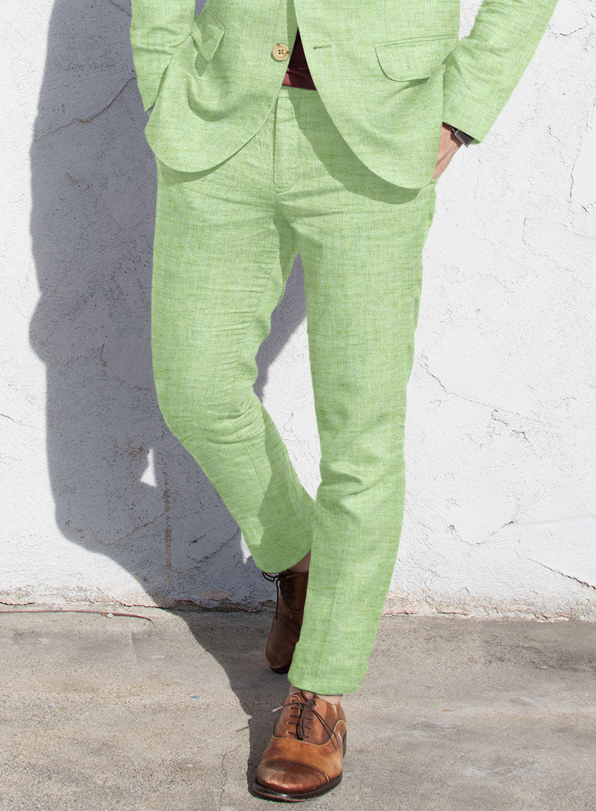 Solbiati Spring Green Linen Pants - StudioSuits