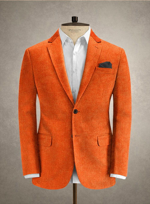 Solbiati Spring Orange Corduroy Jacket - StudioSuits