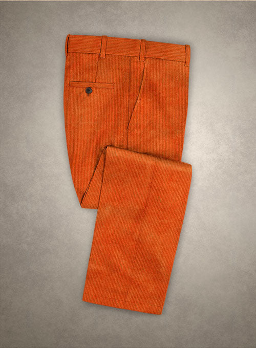 Solbiati Spring Orange Corduroy Pants - StudioSuits