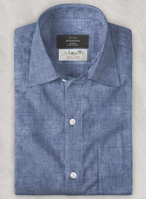 Solbiati Willow Blue Linen Shirt