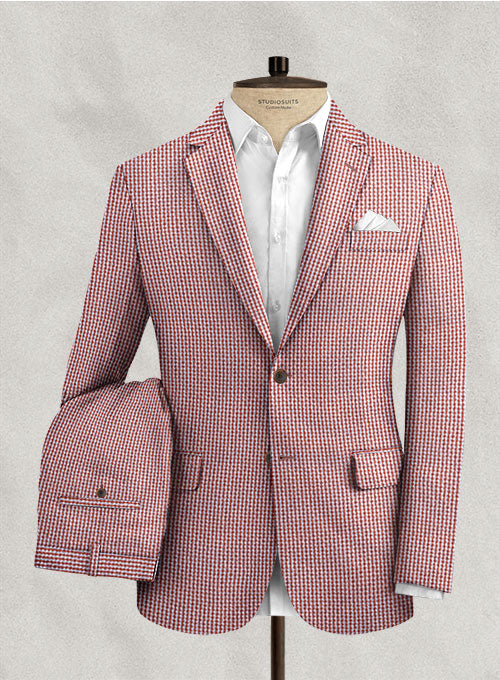 Solbiati Gingham Red Seersucker Suit StudioSuits