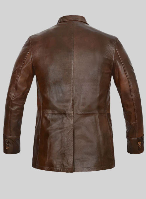 Spanish Brown Leather Blazer - #716 - StudioSuits