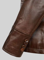 Spanish Brown Leather Blazer - #716 - StudioSuits