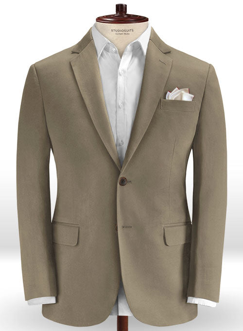 Spring Brown Stretch Chino Jacket - StudioSuits