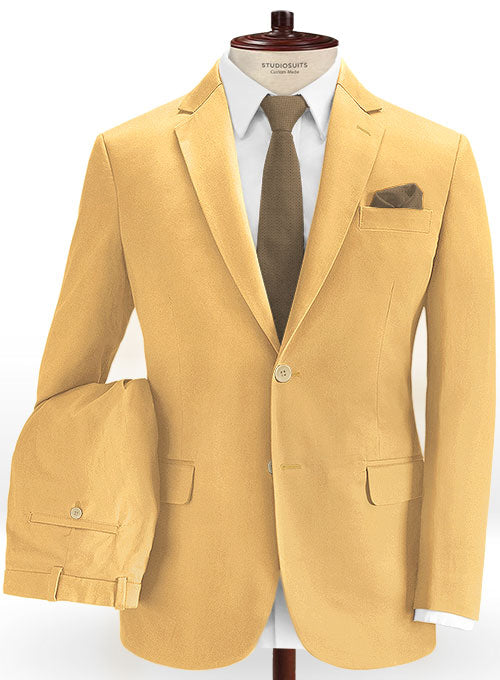 Spring Khaki Cotton Stretch Suit - StudioSuits