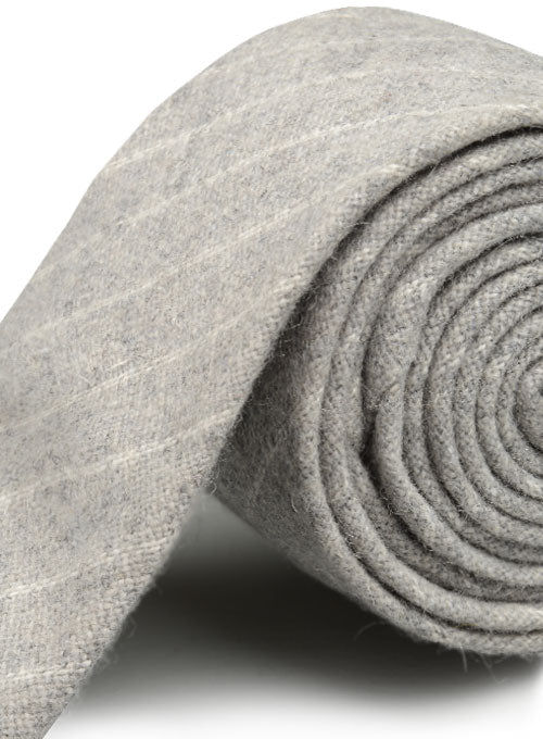 Tweed Tie - Stripe Light Gray Tweed - StudioSuits