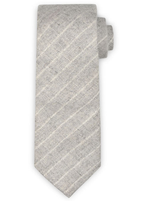 Tweed Tie - Stripe Light Gray Tweed - StudioSuits