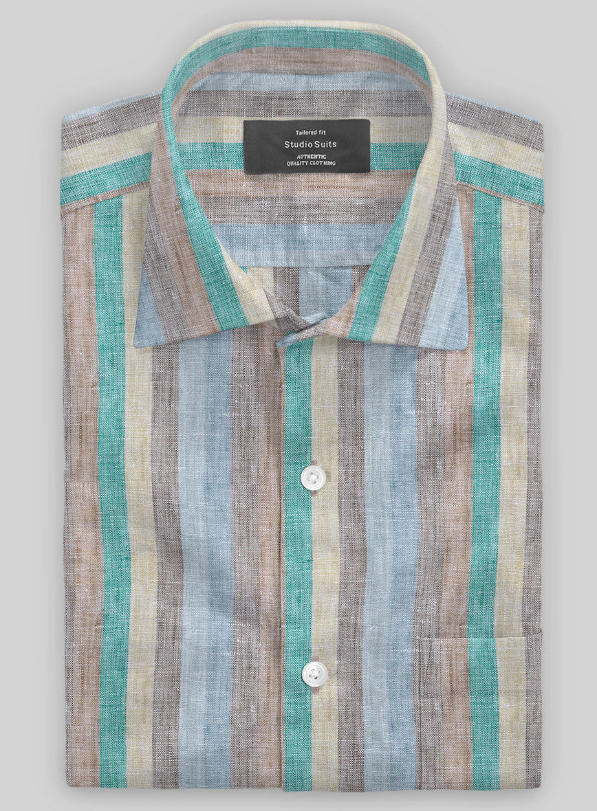 Stavan Stripe Linen Shirt - StudioSuits