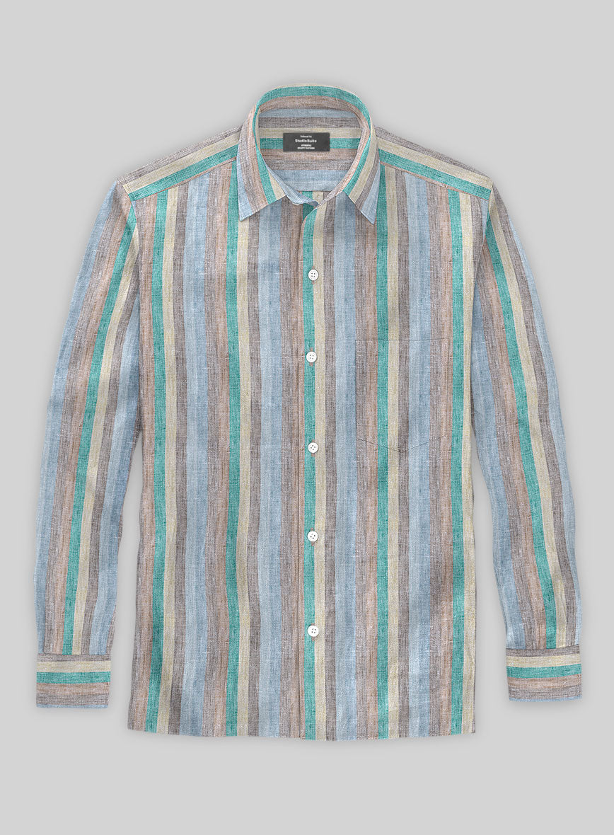 Stavan Stripe Linen Shirt - StudioSuits