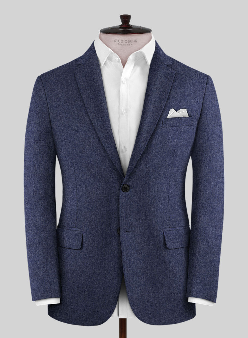 Steel Blue Flannel Wool Jacket – StudioSuits