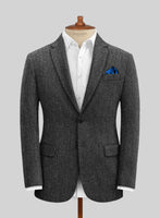 Stone Charcoal Tweed Jacket - StudioSuits