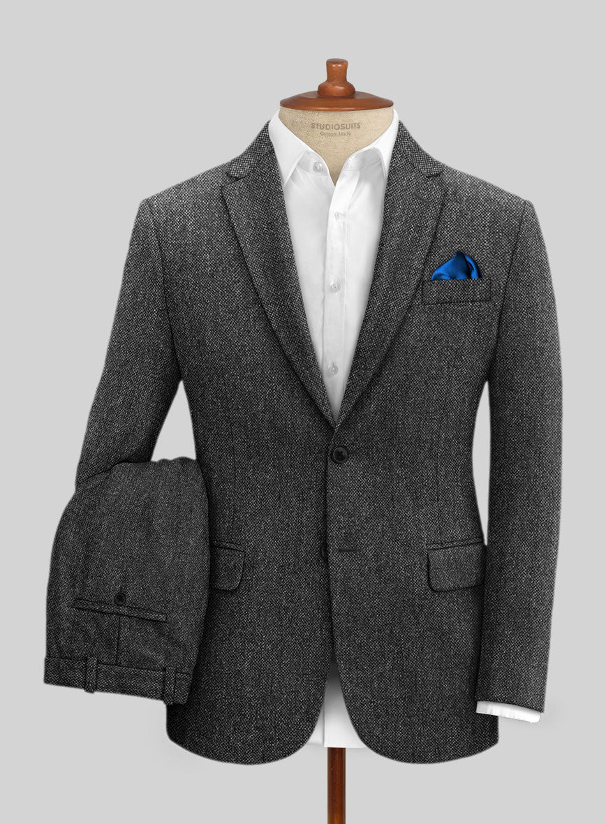 Stone Charcoal Tweed Suit - StudioSuits