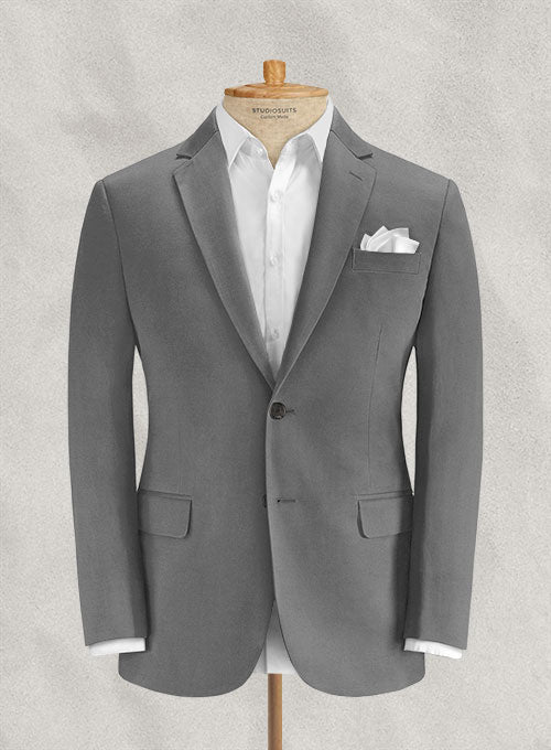 Stretch Summer Weight Gray Chino Suit- Ready Size - StudioSuits
