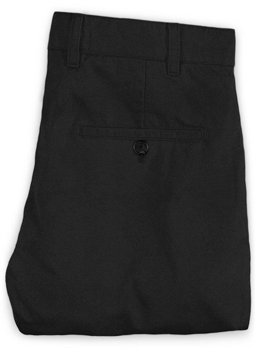 Washed Stretch Summer Weight Black Chino Pants - StudioSuits