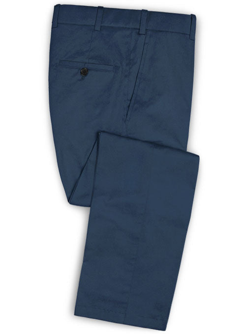 Stretch Summer Weight Ink Blue Chino Pants - StudioSuits