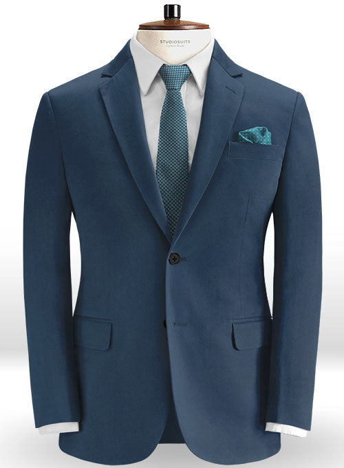 Stretch Summer Weight Ink Blue Chino Suit - StudioSuits