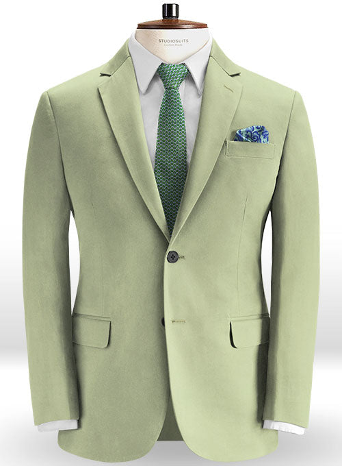 Stretch Summer Weight River Green Chino Jacket - StudioSuits
