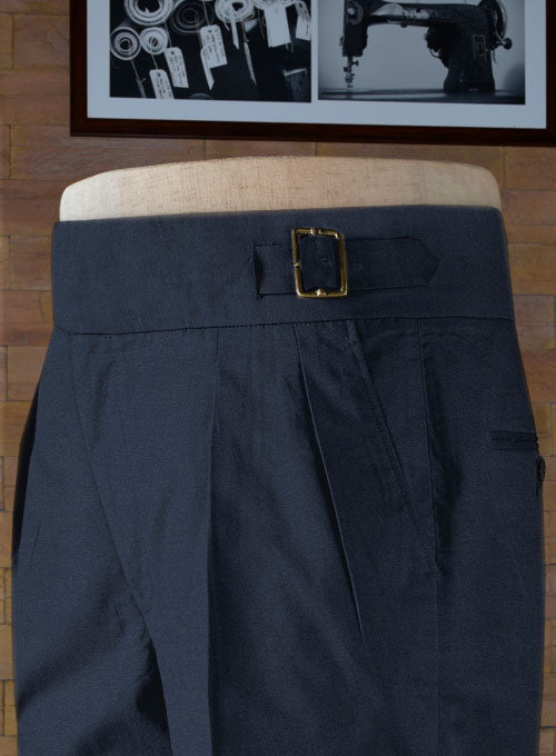 Stretch Summer Weight Royal Blue Chino Gurkha Trousers - StudioSuits