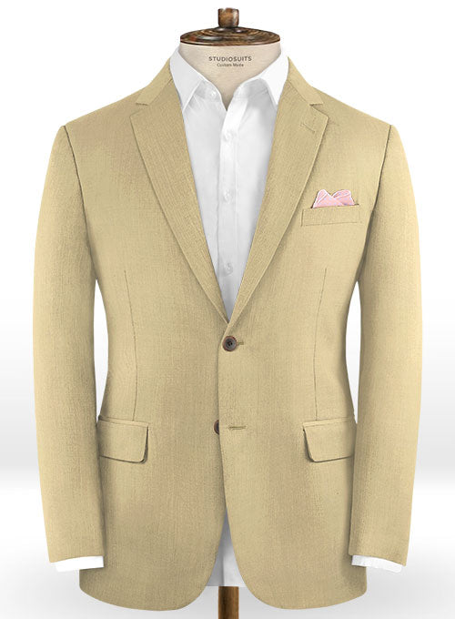 Stretch Beige Wool Jacket - StudioSuits