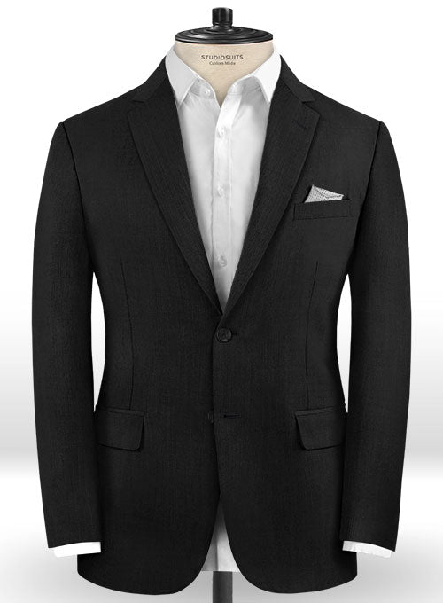 Stretch Black Wool Suit - StudioSuits