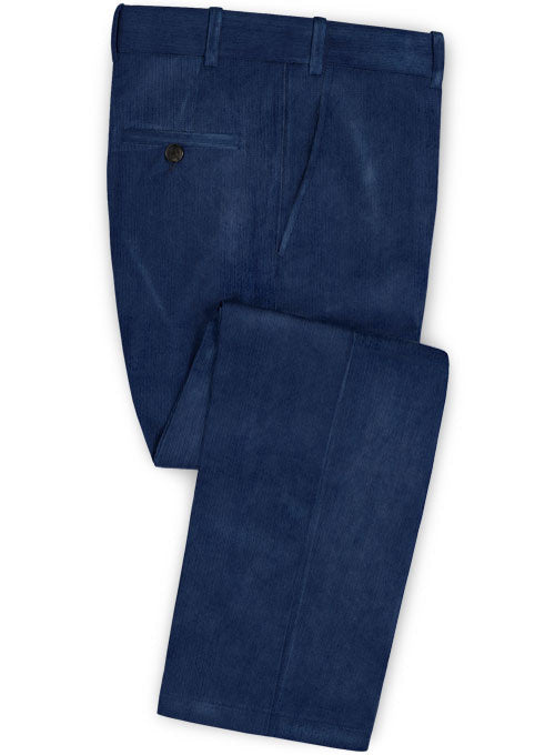 Stretch Cobalt Blue Corduroy Pants - StudioSuits