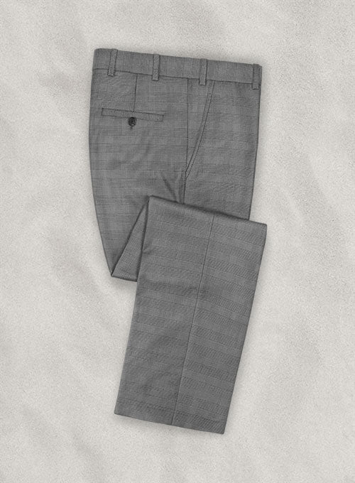 Stretch Glen Gray Wool Pants - StudioSuits