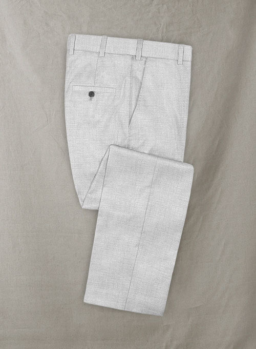 Stretch Ice Gray Wool Pants - StudioSuits