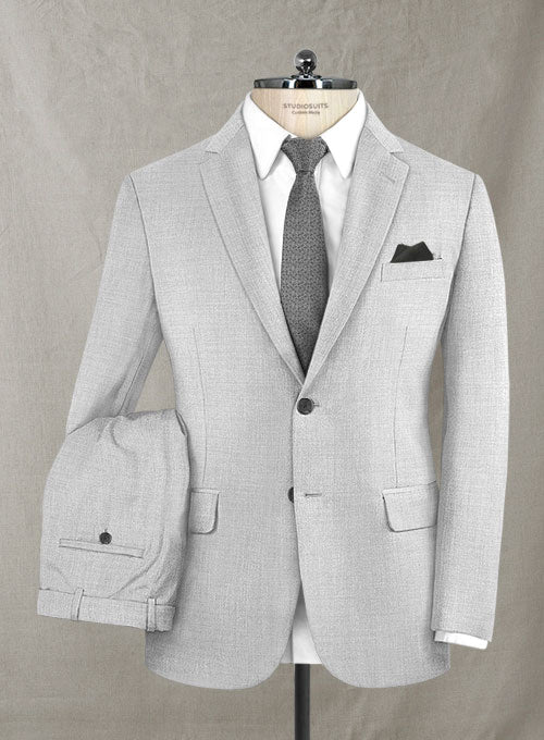 Stretch Ice Gray Wool Suit - StudioSuits