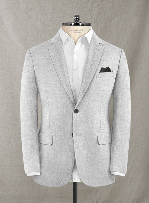 Stretch Ice Gray Wool Suit - StudioSuits