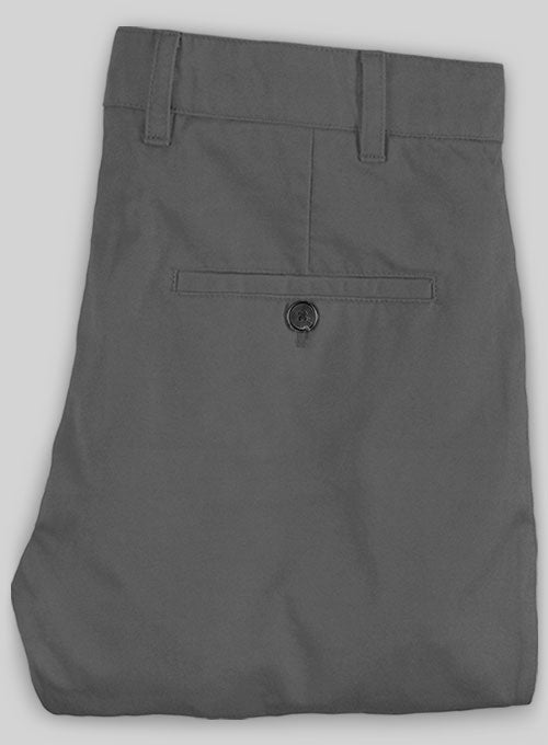 Washed Dark Gray Stretch Chino Pants - StudioSuits
