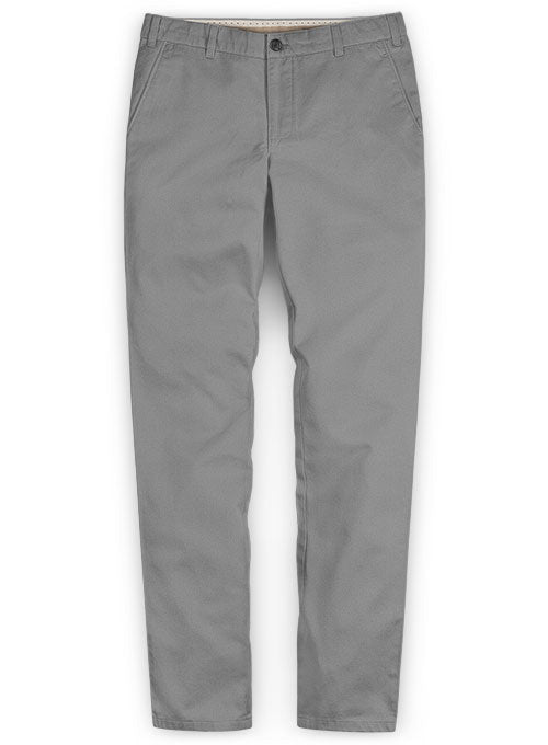 Washed Gray Stretch Chino Pants - StudioSuits