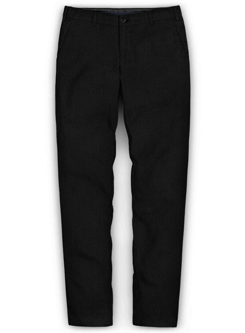Washed Heavy Knit Black Stretch Chino Pants - StudioSuits
