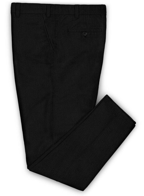 Washed Heavy Knit Black Stretch Chino Pants - StudioSuits