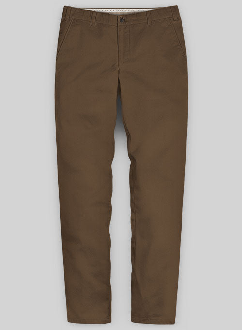 Washed Brown Stretch Chino Pants - StudioSuits