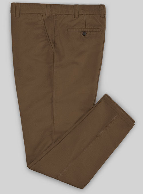 Washed Brown Stretch Chino Pants - StudioSuits