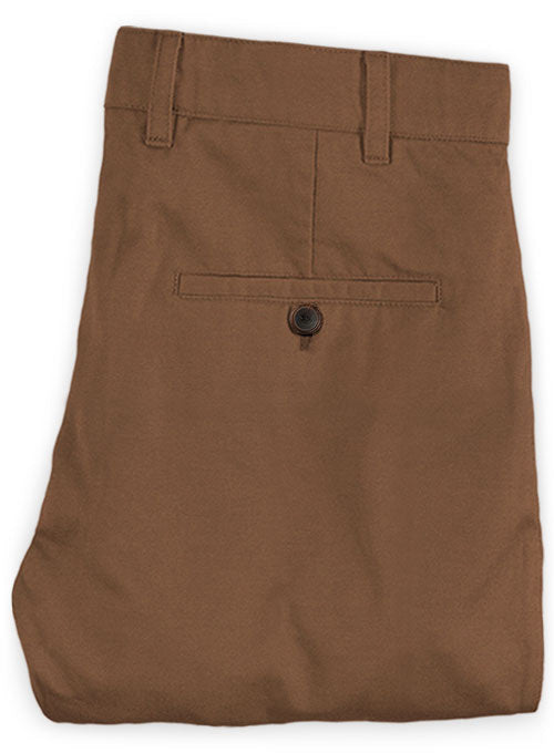 Washed Rome Brown Stretch Chino Pants - StudioSuits
