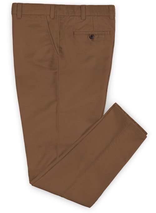 Washed Rome Brown Stretch Chino Pants - StudioSuits