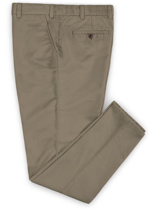 Washed Spring Brown Stretch Chino Pants - StudioSuits